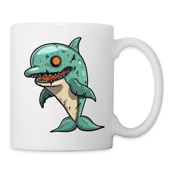 Dolphin Halloween Funny Zombie - Mug - white - Right