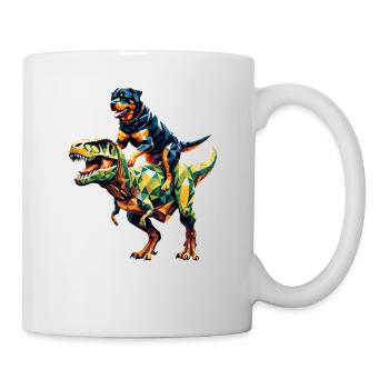 Geometric Art Dinosaur T-Rex Rottweiler - Mug - white - Right