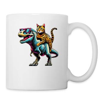 Dinosaurier T-Rex Sonnenbrille Bengalkatze Tyrannosaurus - Tasse - Weiß - Rechts