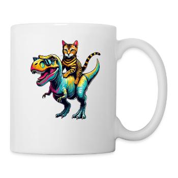 Dinosaurier T-Rex Bengalkatze Tyrannosaurus Rex - Tasse - Weiß - Rechts