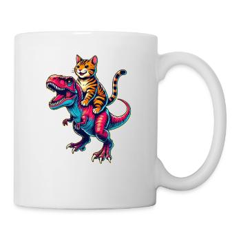 Dinosaurier T-Rex Bengalkatze Tyrannosaurus Rex - Tasse - Weiß - Rechts