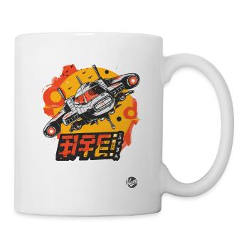 Anime Style Retro Funk Space Jet - Mug - white - Right