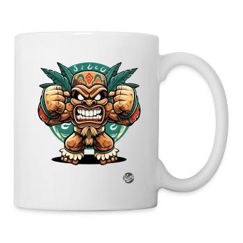 Wütender Maya-Aztekischer Dschungel-Tiki-Gott - Tasse - Weiß - Rechts