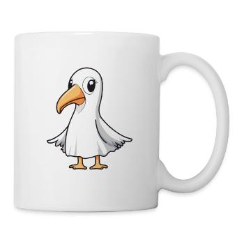 Pélican oiseau Halloween bande dessinée fantôme - Mug blanc - blanc - Droite