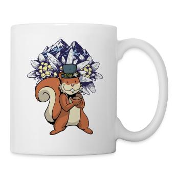 Österreich Tirol Tiroler Blumen Eichhorn Kinder - Tasse - Weiß - Rechts