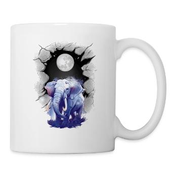 Eléphant Eléphant Pleine Lune Lune Enfants Enfant - Mug blanc - blanc - Droite