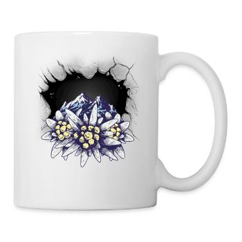 Gebirge Berge Tirol Österreich Schweiz Berg Blumen - Tasse - Weiß - Rechts