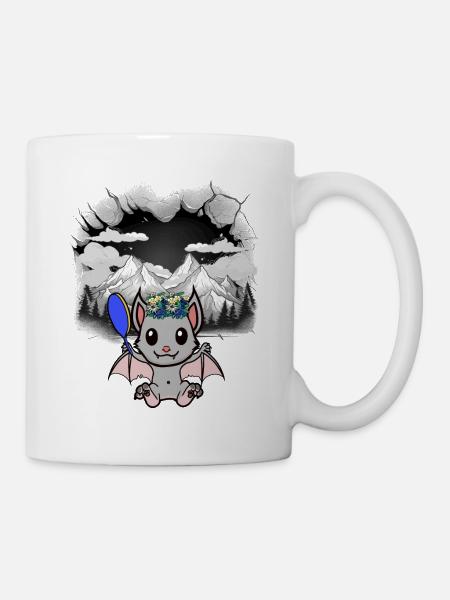 Halloween Fledermaus Tirol Schönheit Blumen Kind - Tasse - Weiß