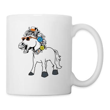 Cheval, Chevaux, Dame, Drôle, Drôle, Drôle, Gaule - Mug blanc - blanc - Droite