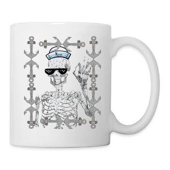 maritim Halloween Matrose Moin Seefahrer Seemann - Tasse - Weiß - Rechts