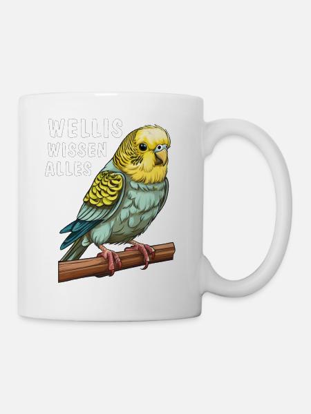 VOGEL WELLIS WISSEN ALLES - Tasse - Weiß