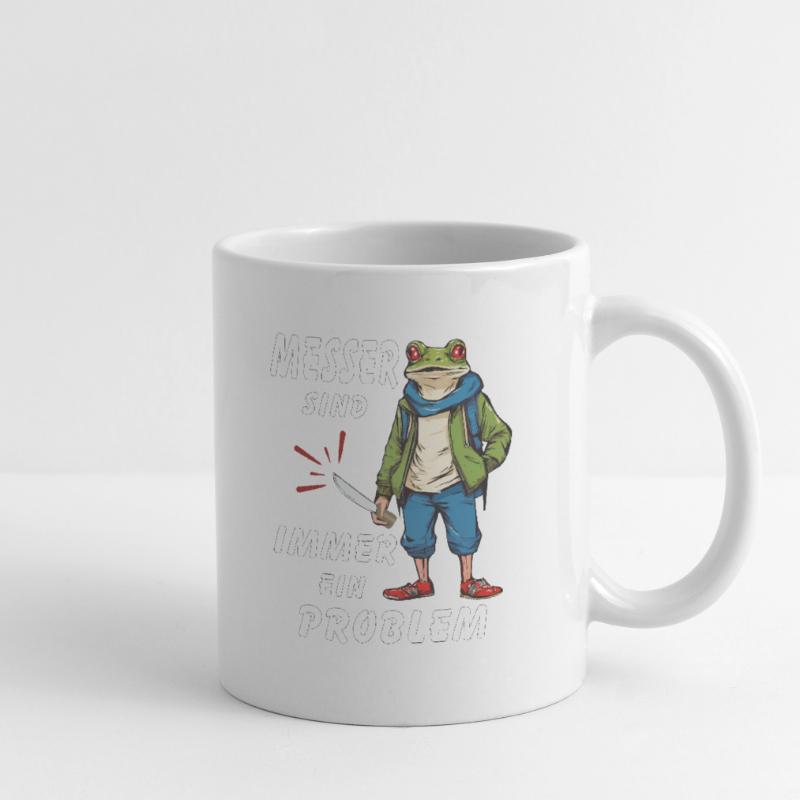 FROSCH MESSER SIND IMMER EIN PROBLEM Tasse