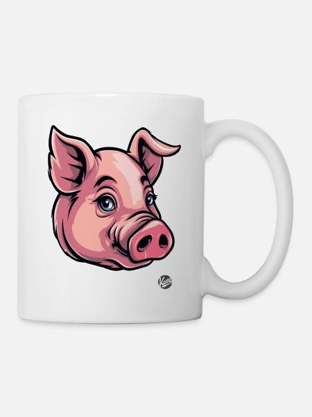 Lustiges rosa Schwein - Tasse - Weiß