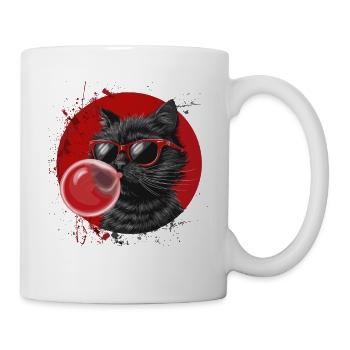 Kaugummi Kaugummiblase Bubble Gum Katze für - Tasse - Weiß - Rechts