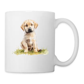 Cute Puppy Labrador Retriever Watercolor - Tasse - Weiß - Rechts