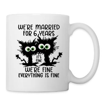 6 Jahre Verheiratet Zuckerhochzeit Geschenk - Tasse - Weiß - Rechts