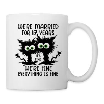 17 Jahre Verheiratet Orchideenhochzeit Geschenk - Tasse - Weiß - Rechts