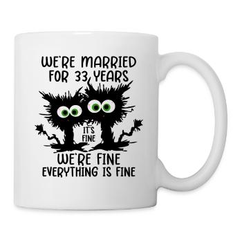 33 Jahre Verheiratet Zinnhochzeit Geschenk - Tasse - Weiß - Rechts