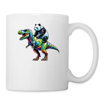 Geometric Art Dinosaur T-Rex Panda Tyrannosaurus - Mug - white - Right