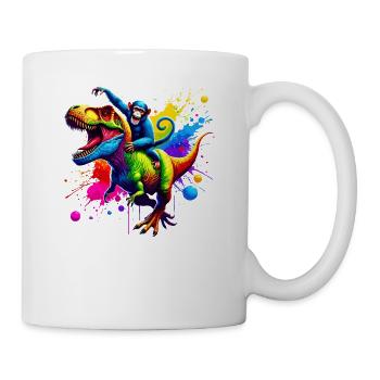 Splash Art Dinosaure T-Rex Singe Tyrannosaurus Rex - Mug blanc - blanc - Droite