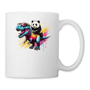 Pop Art Dinosaur T-Rex Panda Tyrannosaurus Rex - Mug - white - Right