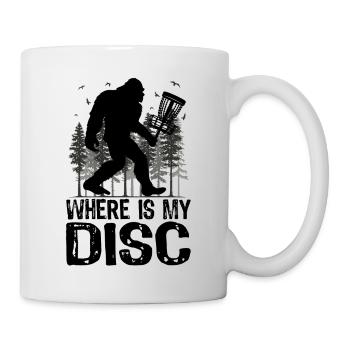 Où se trouve mon disque ? Disque golf Bigfoot - Mug blanc - blanc - Droite