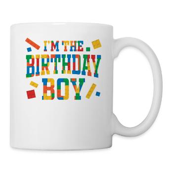 Colorful Birthday Boy Blocks Party Fun Design - Mug - white - Right