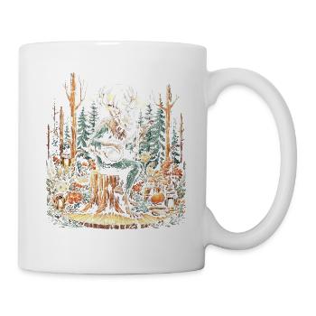 Vintage Wendigo Cryptid Camping - Tasse - Weiß - Rechts