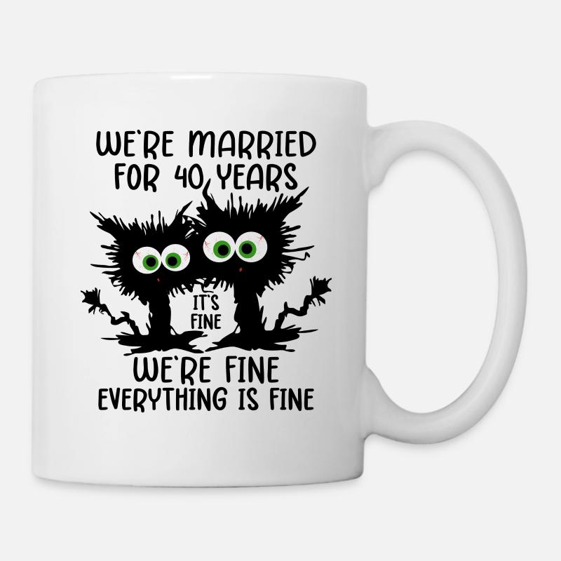 40 Years Married Ruby Wedding Gift - Mug - white