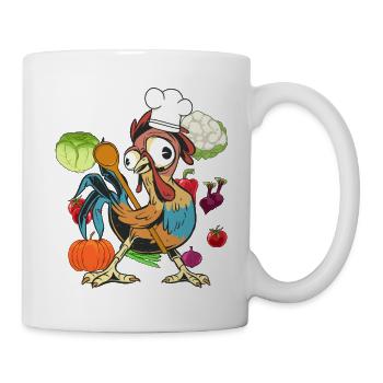 Chicken Rooster Cook Cooks Cook Culinary Arts Vegetables - Mug - white - Right