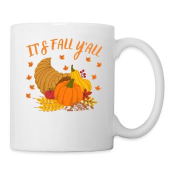 C’est l’automne, vous tous, citrouille, feuilles d’automne - Mug blanc - blanc - Droite