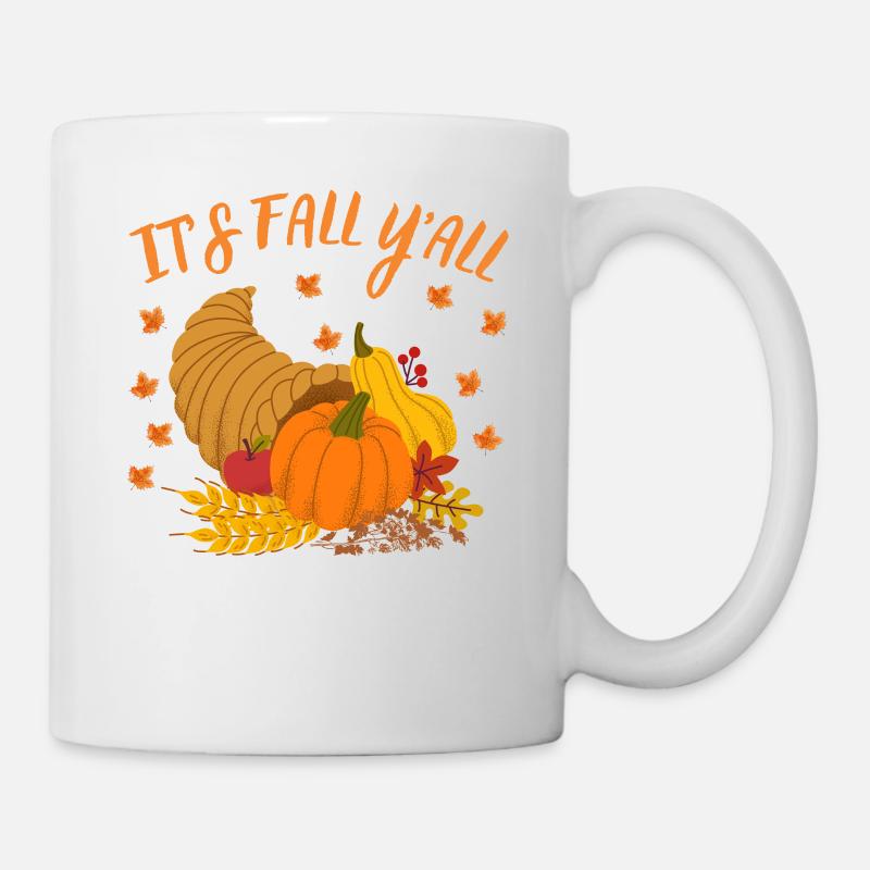 C’est l’automne, vous tous, citrouille, feuilles d’automne - Mug blanc - blanc