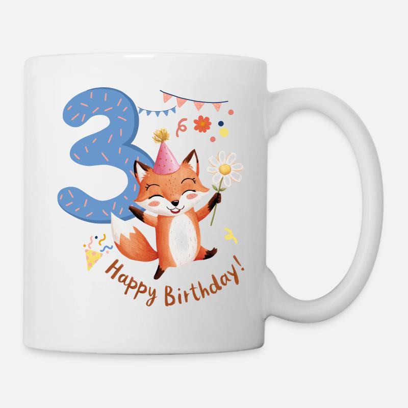 Kind Fuchs 3 Jahre 3. Geburtstag - Tasse - Weiß