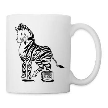 Zebra Schwarze oder Weiße Streifen Lustige Bilder - Tasse - Weiß - Rechts