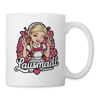 Lausmadl Tracht Dirndl Ersatz - Tasse - Weiß - Rechts