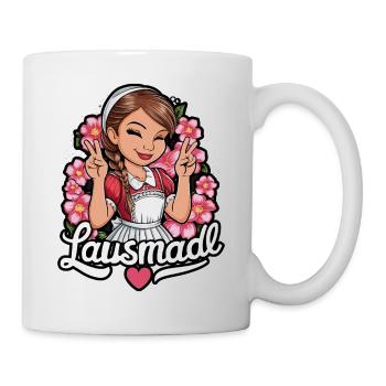Lausmadl Tracht Dirndl Ersatz - Tasse - Weiß - Rechts