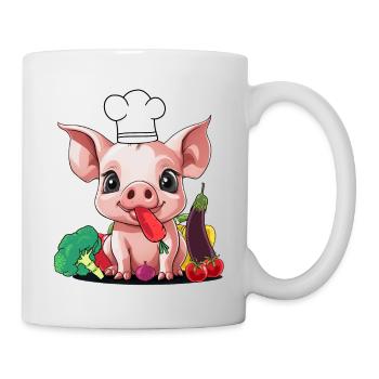 Pig Vegetable Cook Cook Cooks Cook Piglet - Mug - white - Right