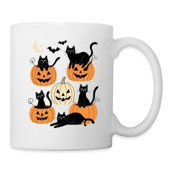 Lustige Katzen Halloween - Tasse - Weiß - Rechts