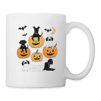 Lustige Hunde Halloween - Tasse - Weiß - Rechts