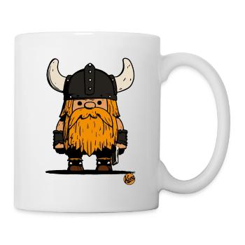 Kleiner Gnom Krieger Wikinger - Tasse - Weiß - Rechts