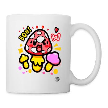 Lustige bunte Kawaii-Pilze - Tasse - Weiß - Rechts