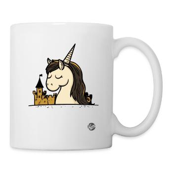 Cute castle and magical unicorn - Mug - white - Right