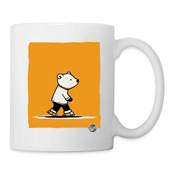 Petit ours polaire sur des patins - Mug blanc - blanc - Droite