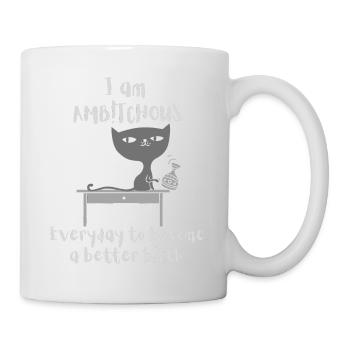 Woman Ambitious Funny Cat - Mug - white - Right