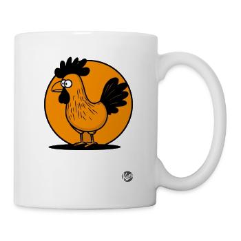 Hahn auf der Hühnerfarm - Landleben - Tasse - Weiß - Rechts