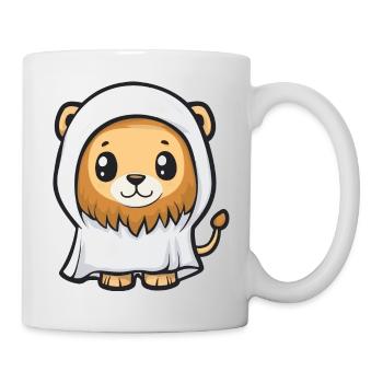 Löwe Halloween Lustig Geist - Tasse - Weiß - Rechts