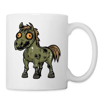 Pferd Halloween Comic Lustig - Tasse - Weiß - Rechts