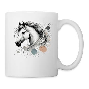 Pferd, Reiten, Reiterin, Pferdebesitzer, Reitsport - Tasse - Weiß - Rechts