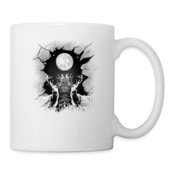 Hirsch Hirsche Waldtiere mystisch Rehbock Rehkitz - Tasse - Weiß - Rechts