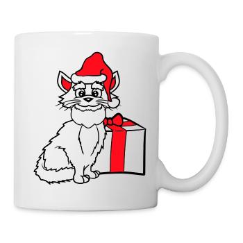 Cadeau de Noël d’hiver pour chat du Père Noël - Mug blanc - blanc - Droite